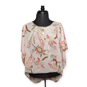 Cecico Collection Sheer Floral/Paisley Top Size Small NWT